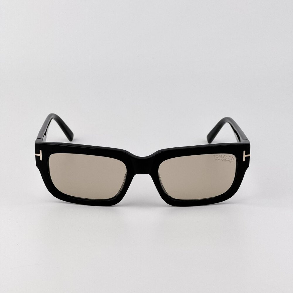 Tom Ford EZRA FT1075 01E Men Sunglasses Black Brown Photochromic NEW AUTHENTIC